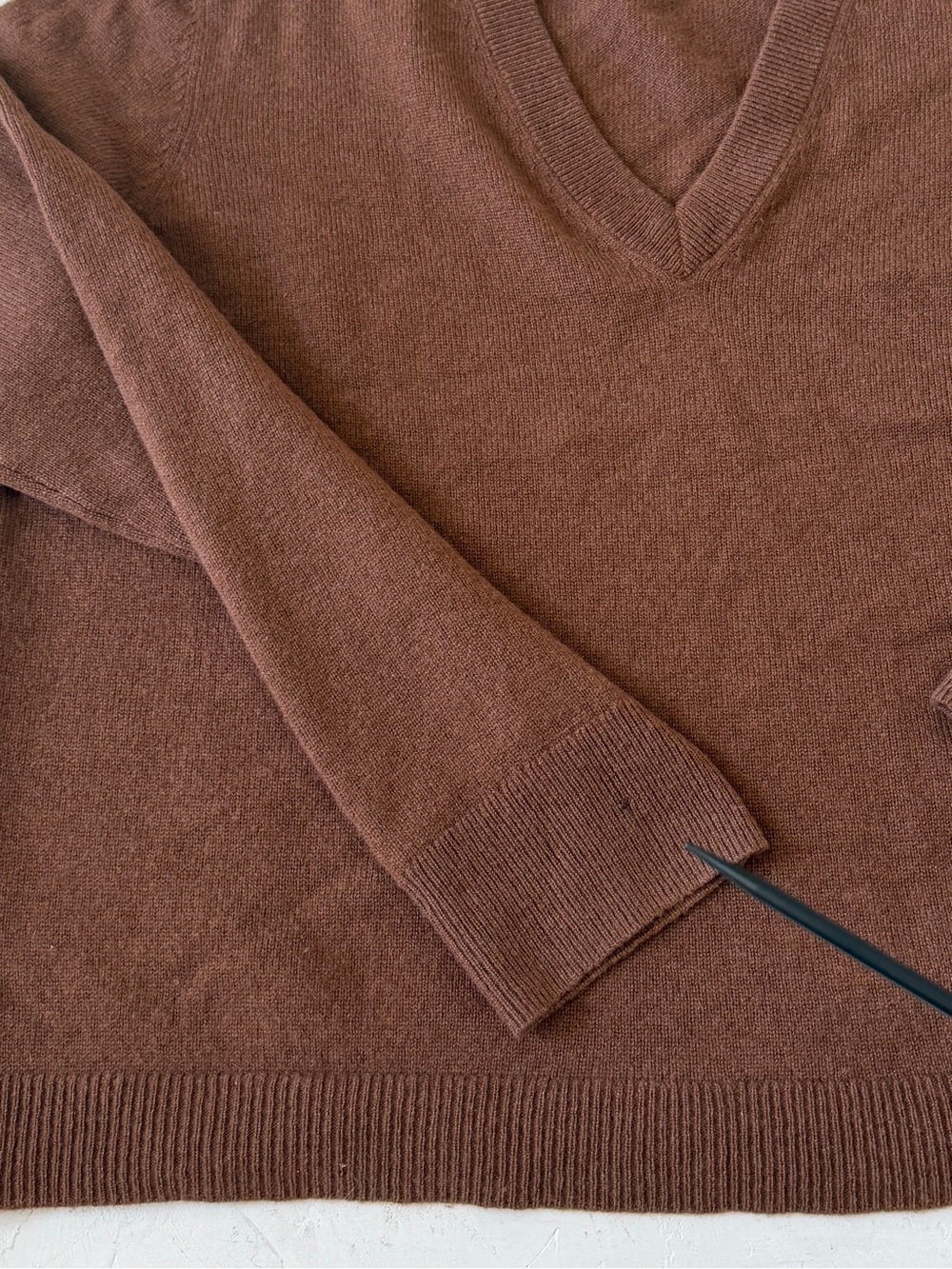 Jenni Kayne Flynn Brown Canyon Cashmere V-Neck Size S - Picture 9 of 12